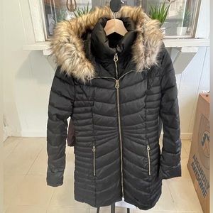 SOLD- Laundry By Shelli Segal Women’s Quilted-Panel Puffer Coat